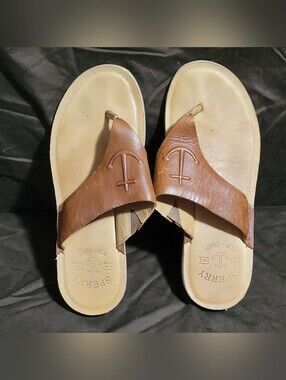 Sperry Brown Leather Women's Thong Sandals